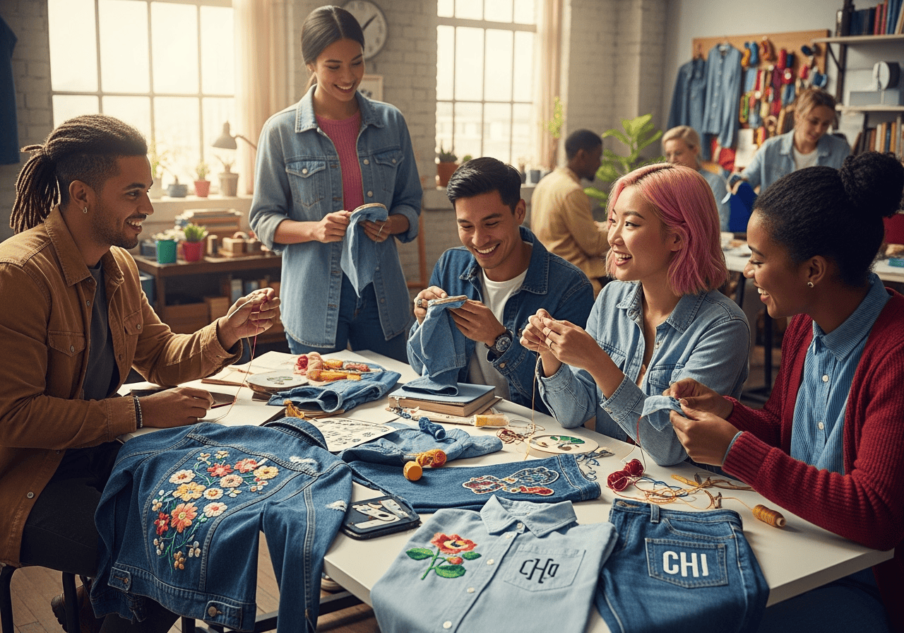 Upcycling Old Clothes with Modern Embroidery Designs